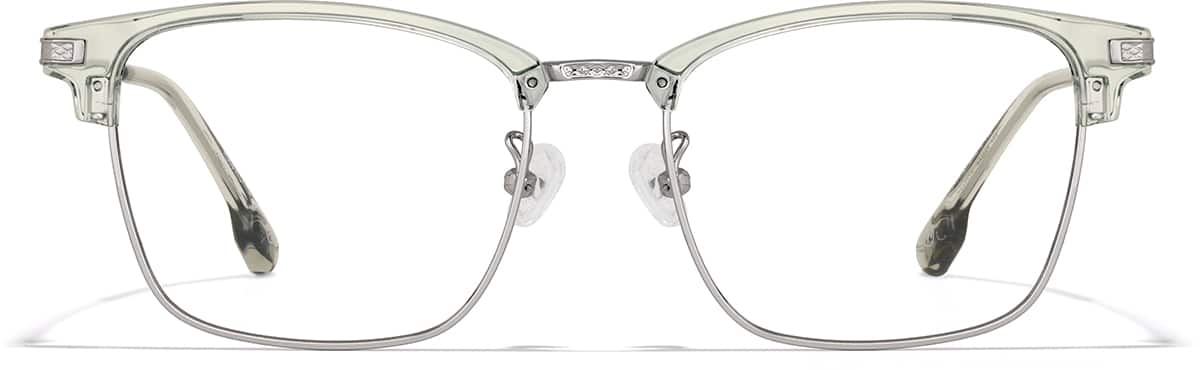 Front view of Capricorn Browline Eyeglasses 7843412 in Crystal Gray