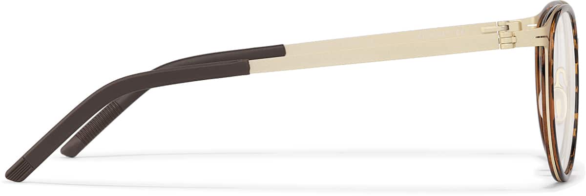 Side view of Round Glasses 7843525 in Tortoise and Gold
