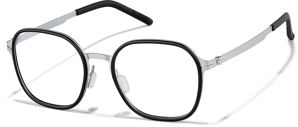 Angle view of Lunettes géométriques 7843721 in Noir et ardoise
