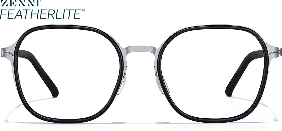 Front view of Lunettes géométriques 7843721 in Noir et ardoise