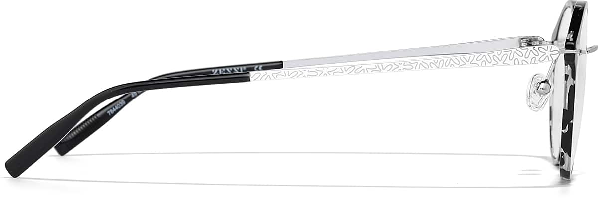 Side view of Lightweight Round Eyeglasses 7844039 in Black Tortoise