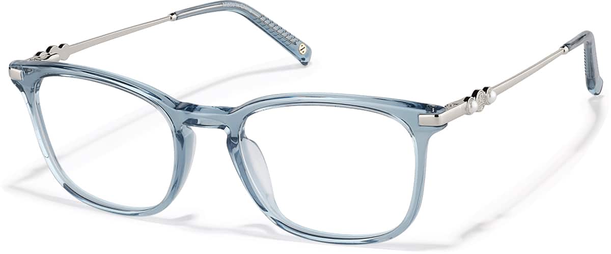 Angle view of Mixed Material Square Glasses 7844116 in Haze Blue