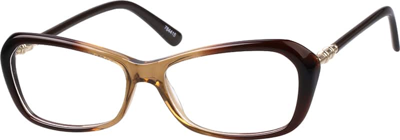 Angle view of Cat-Eye Glasses 784415 in Brown