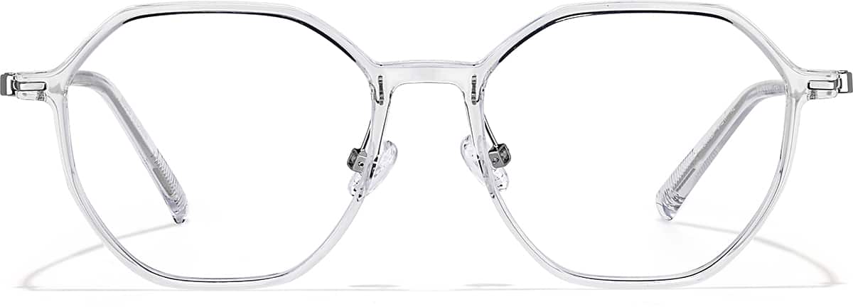 Front view of Lentes cuadrados geométricos del zodíaco Cáncer 7844423 in Blanco