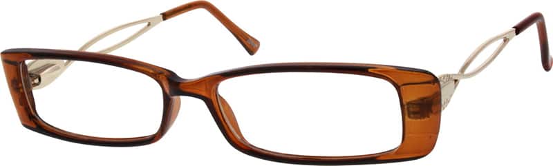 Angle view of Rectangle Glasses 785915 in Brown