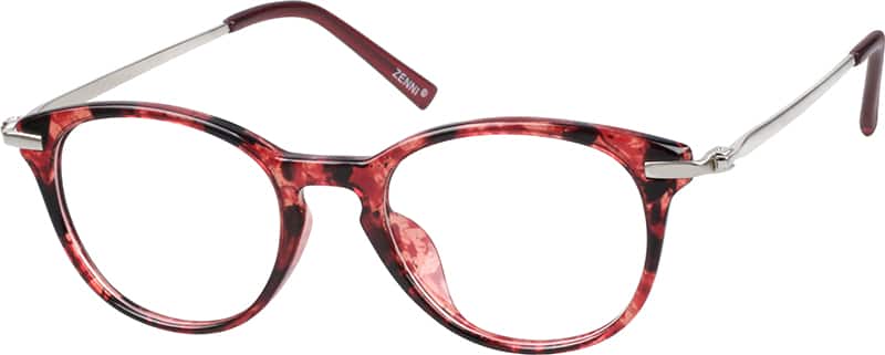 Angle view of Round Glasses 789718 in Red