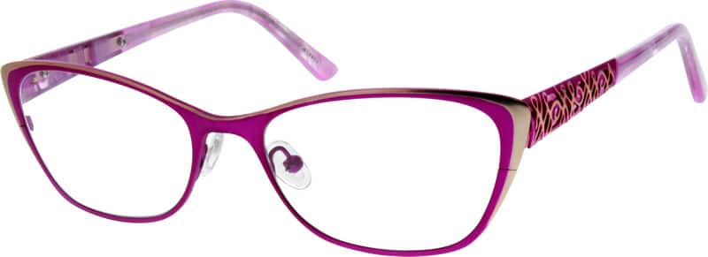 Angle view of Cat-Eye Glasses 790417 in Pink