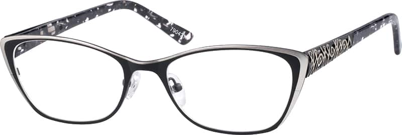 Angle view of Cat-Eye Glasses 790421 in Black