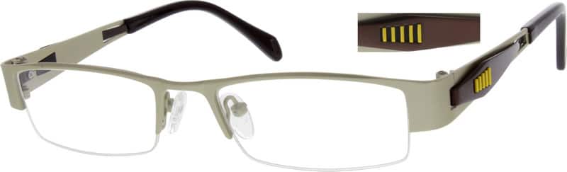 Angle view of Rectangle Glasses 790511 in Silver