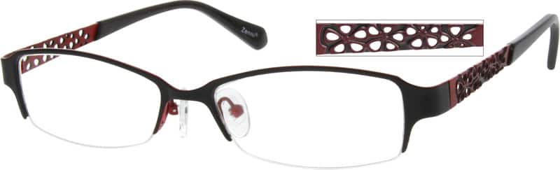 Angle view of Rectangle Glasses 791121 in Black