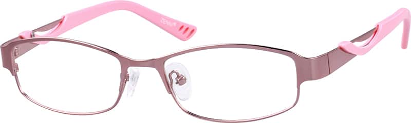Angle view of Rectangle Glasses 792419 in Pink