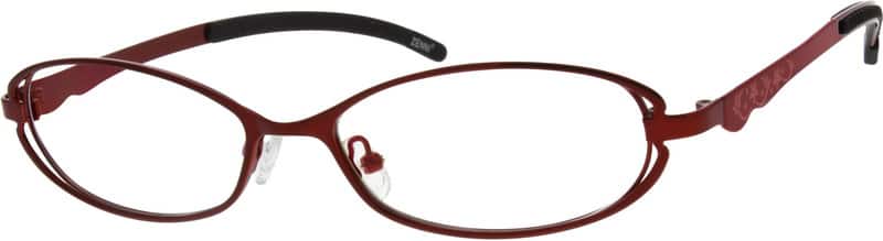 Angle view of Oval Glasses 794718 in Red