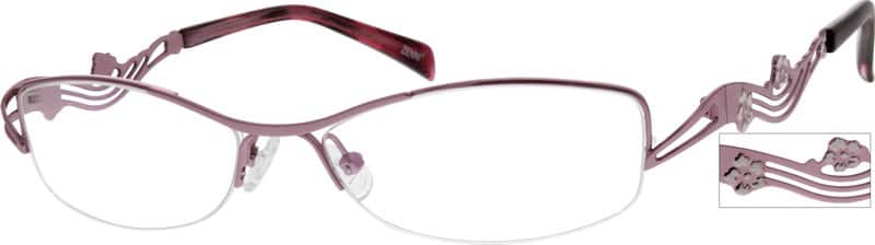 Angle view of Oval Glasses 795019 in Pink