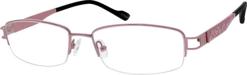 Angle view of Rectangle Glasses 795519 in Pink