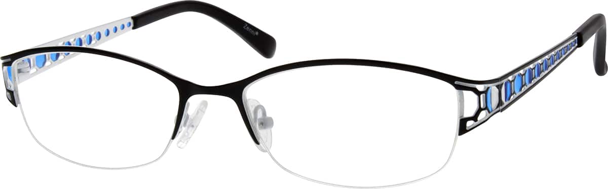 Angle view of Oval Glasses 796621 in Black