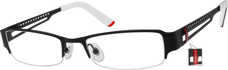 Angle view of Rectangle Glasses 799821 in Black
