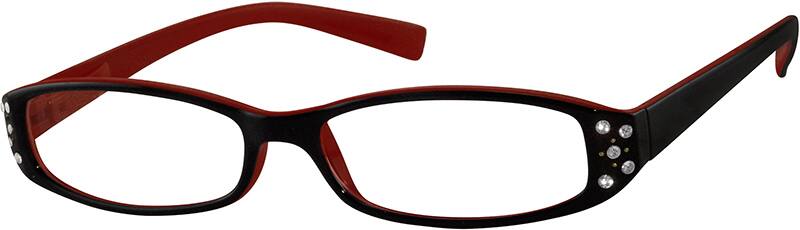 Angle view of Rectangle Glasses 803318 in Red