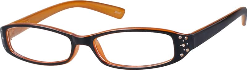 Angle view of Rectangle Glasses 803322 in Orange