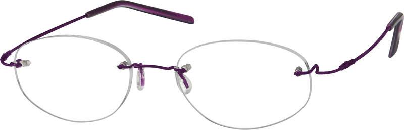 Angle view of Rimless Glasses 804917 in Purple