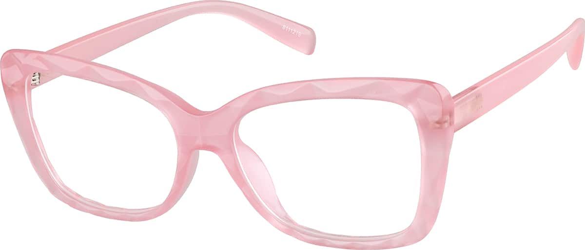 Angle view of Glow-in-the-Dark Rectangle Glasses 8111219 in Pink/Green Glow