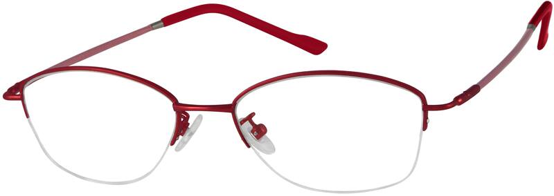 Angle view of Oval Glasses 817818 in Red