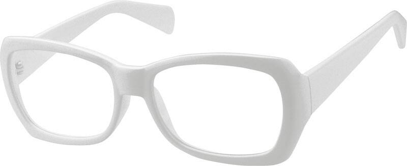Angle view of Rectangle Glasses 823030 in White