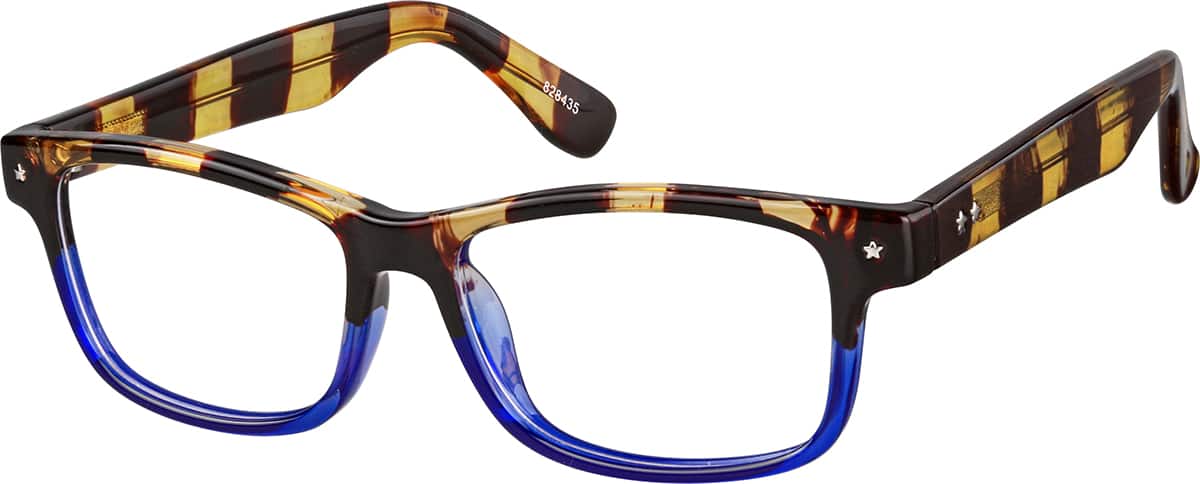 Angle view of Rectangle Glasses 828435 in Pattern