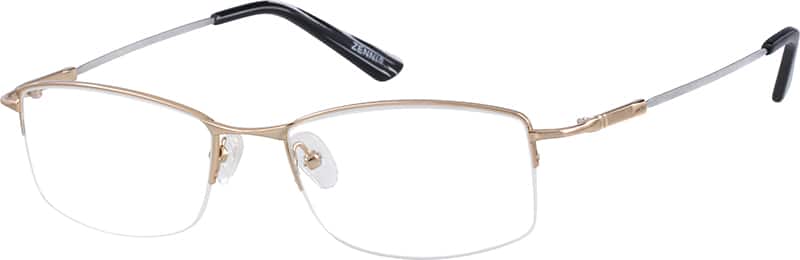 Angle view of Rectangle Glasses 911214 in Gold