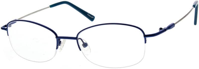 Angle view of Rectangle Glasses 917916 in Blue