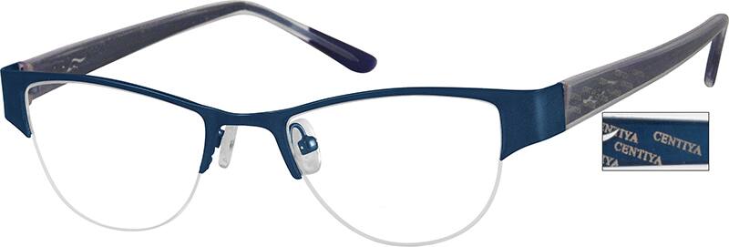 Angle view of Oval Glasses 990216 in Blue