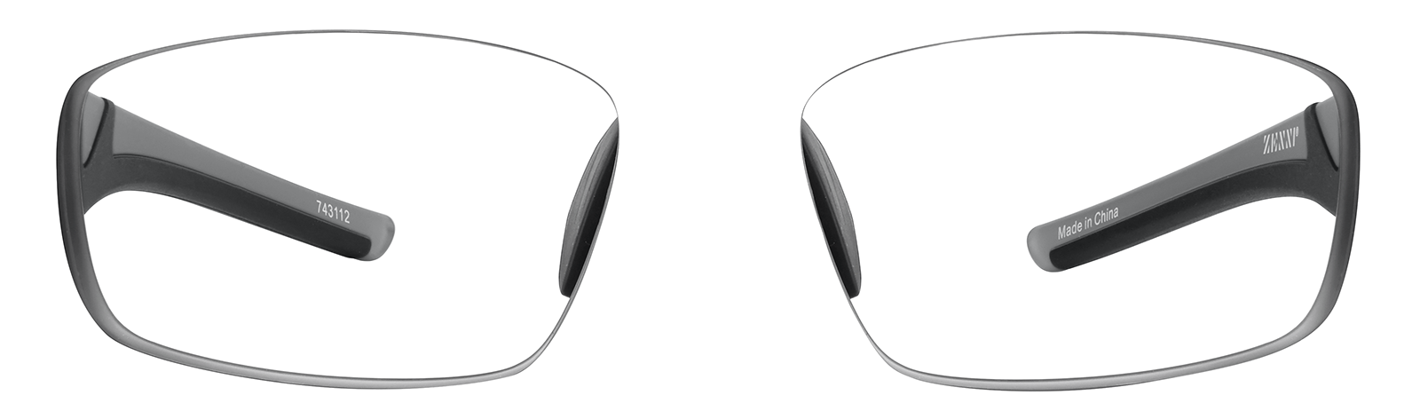 Front view of Zunnies - Rectangle Sports Sunglasses 99112312 in Gray