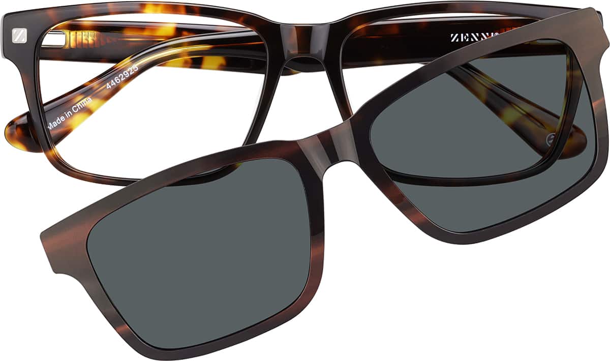 Front view of Rectangle Magnetic Snap-On Set 99113625 in Tortoiseshell
