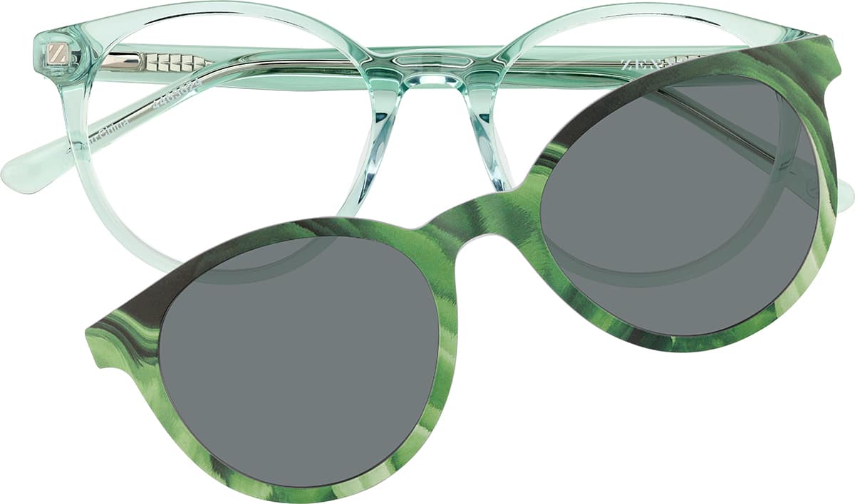 Front view of Round Magnetic Snap-On Set 99113924 in Green