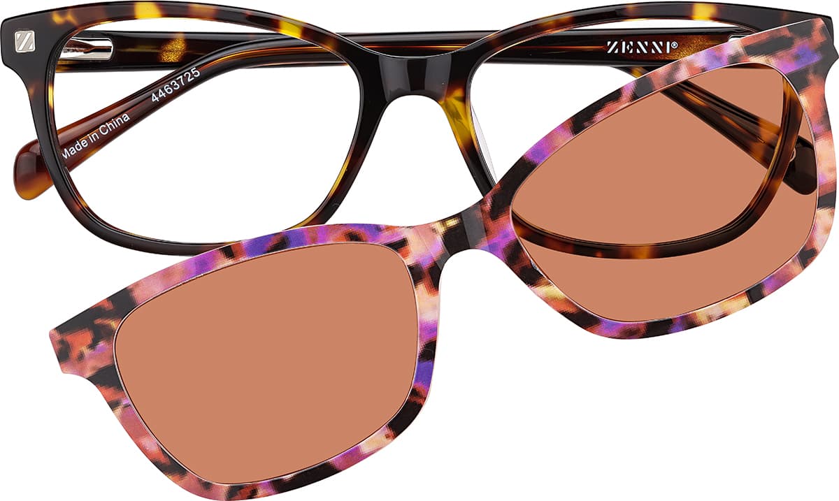 Front view of Rectangle Magnetic Snap-On Set 99114025 in Tortoiseshell