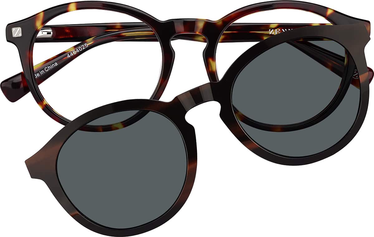 Front view of Round Magnetic Snap-On Set 99114125 in Tortoiseshell