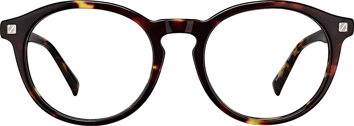 Front view without clip-on of Round Magnetic Snap-On Set 99114125 in Tortoiseshell