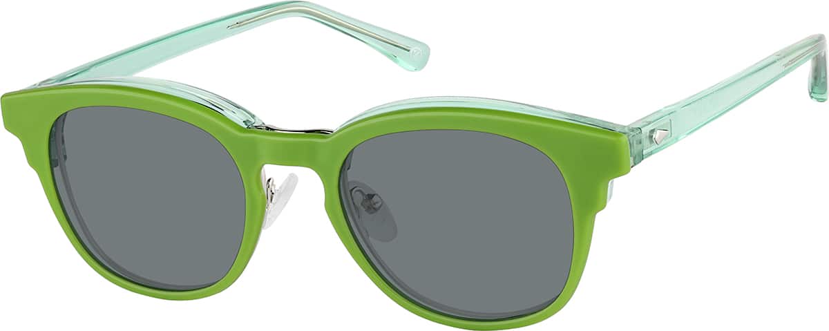 Angle view of Browline Sunshade 99115324 in Green