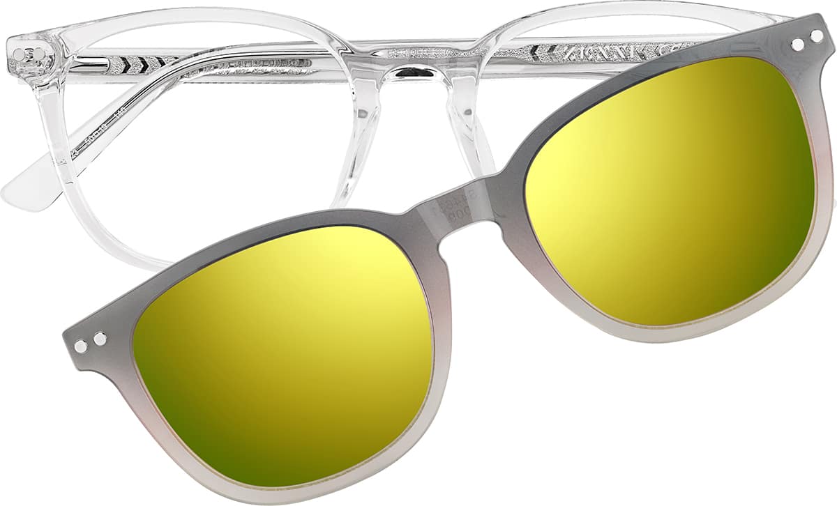 Front view of Polarized Magnetic Clip On Glasses 99121523 in Clear