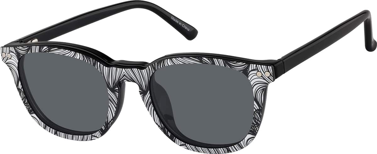 Angle view of Polarized Magnetic Clip On Glasses 99121921 in Black