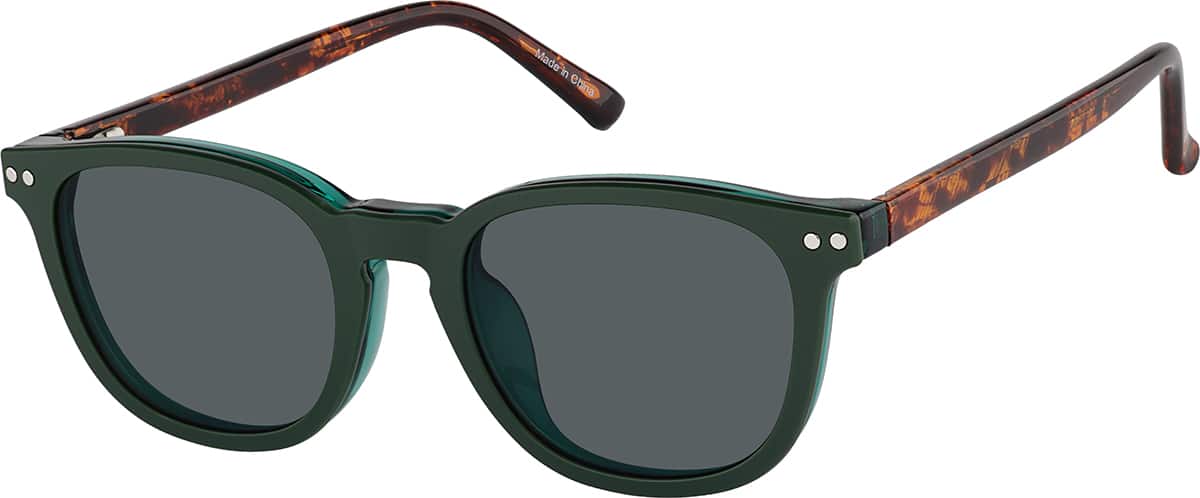 Angle view of Polarized Magnetic Clip On Glasses 99121924 in Green