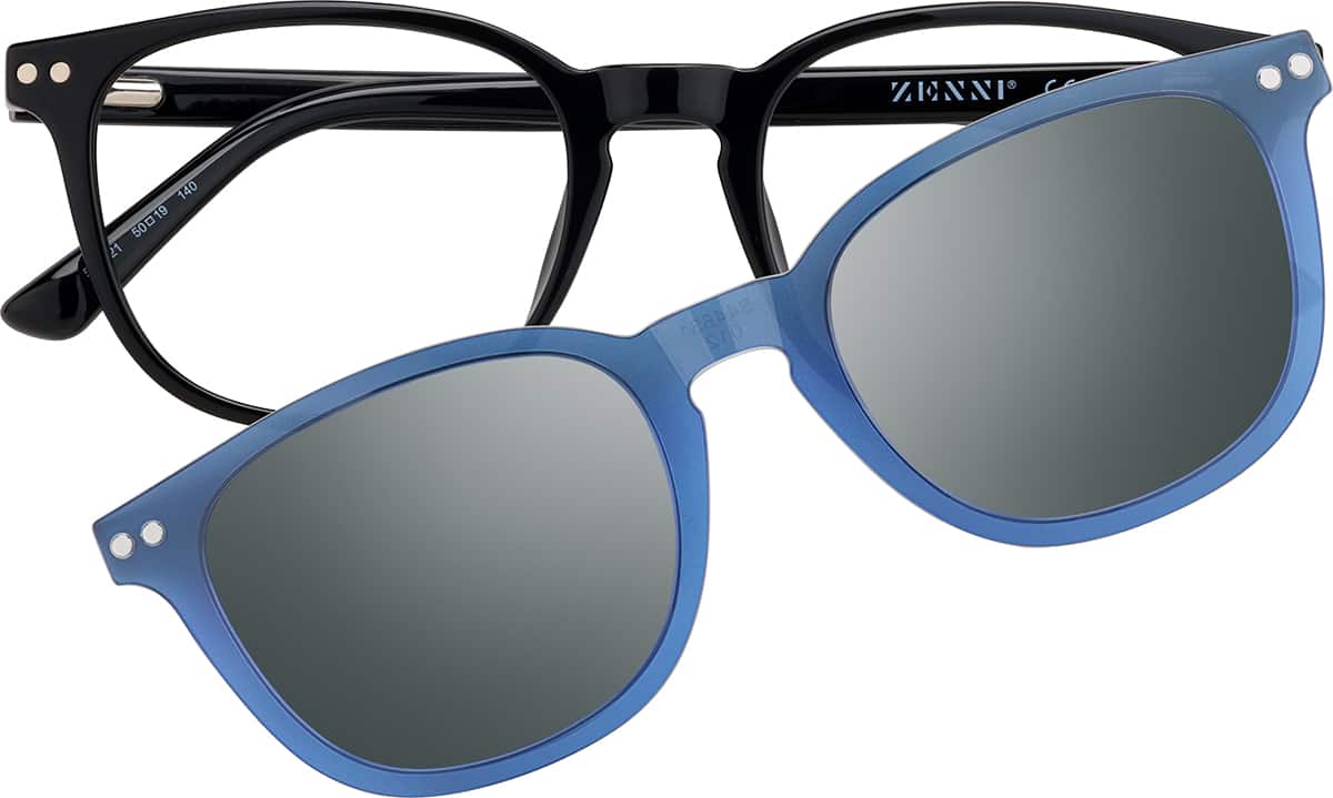 Front view of Polarized Magnetic Clip On Glasses 99122121 in Black