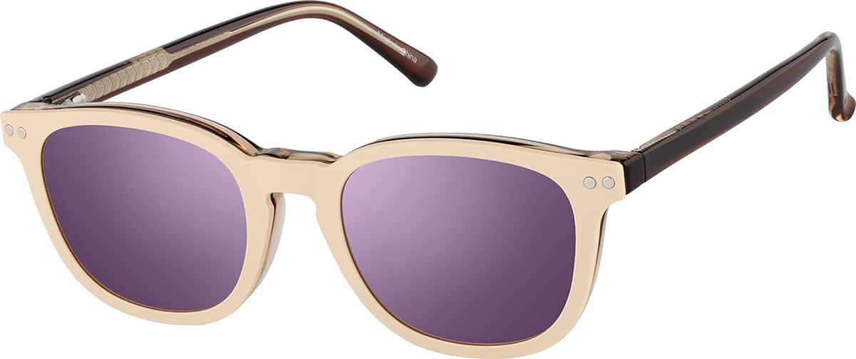 Angle view of Polarized Magnetic Clip On Eyeglasses 99122615 in Brown