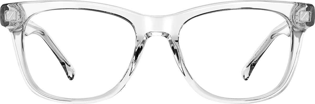 Front view without clip-on of Acetate Square Magnetic Clip On Sunglasses 99123123 in Clear