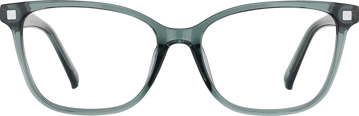 Front view without clip-on of Lunettes de soleil magnétiques Clip solaire en forme d’œil de chat 99123324 in Verte