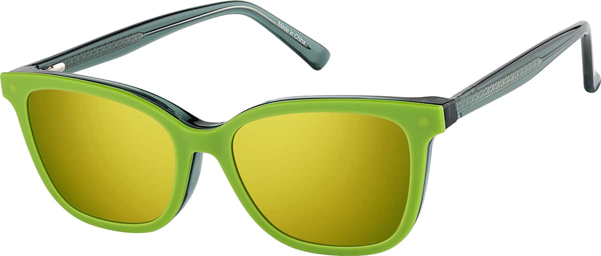 Angle view of Lunettes de soleil magnétiques Clip solaire en forme d’œil de chat 99123524 in Verte