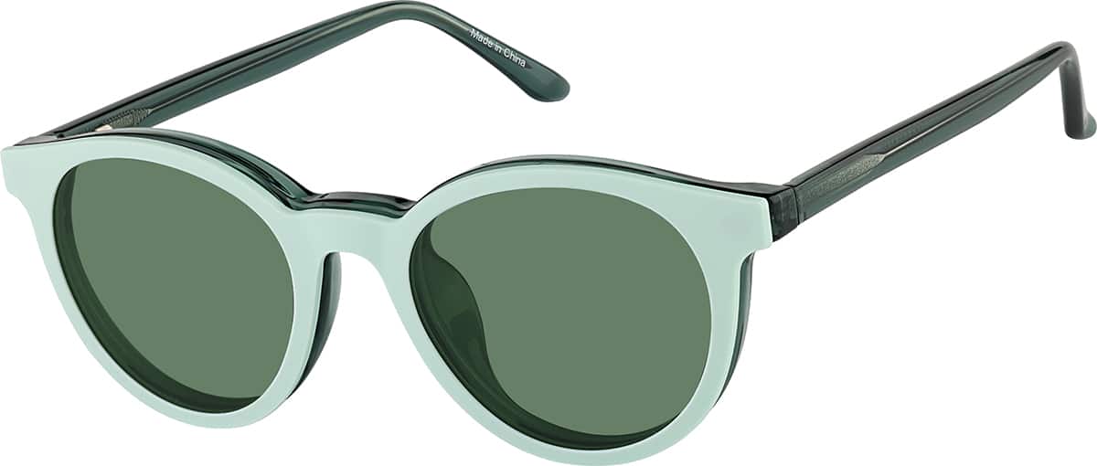 Angle view of Lunettes de soleil rondes magnétiques Clip solaire 99123724 in Verte