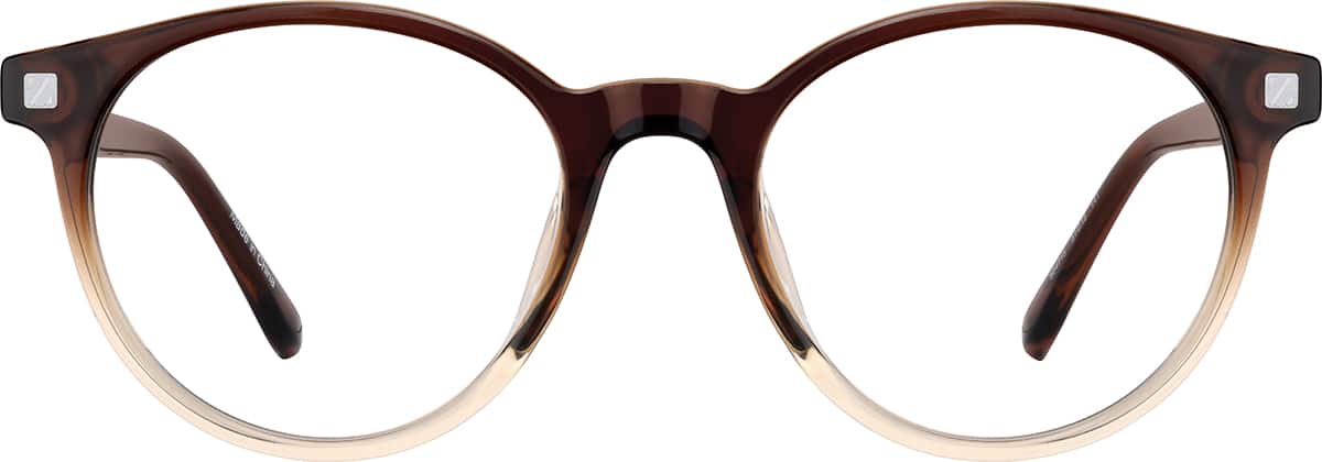 Front view without clip-on of Lunettes de soleil rondes magnétiques Clip solaire 99123815 in Brun