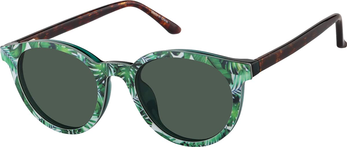 Angle view of Lunettes de soleil rondes magnétiques Clip solaire 99123834 in Verte