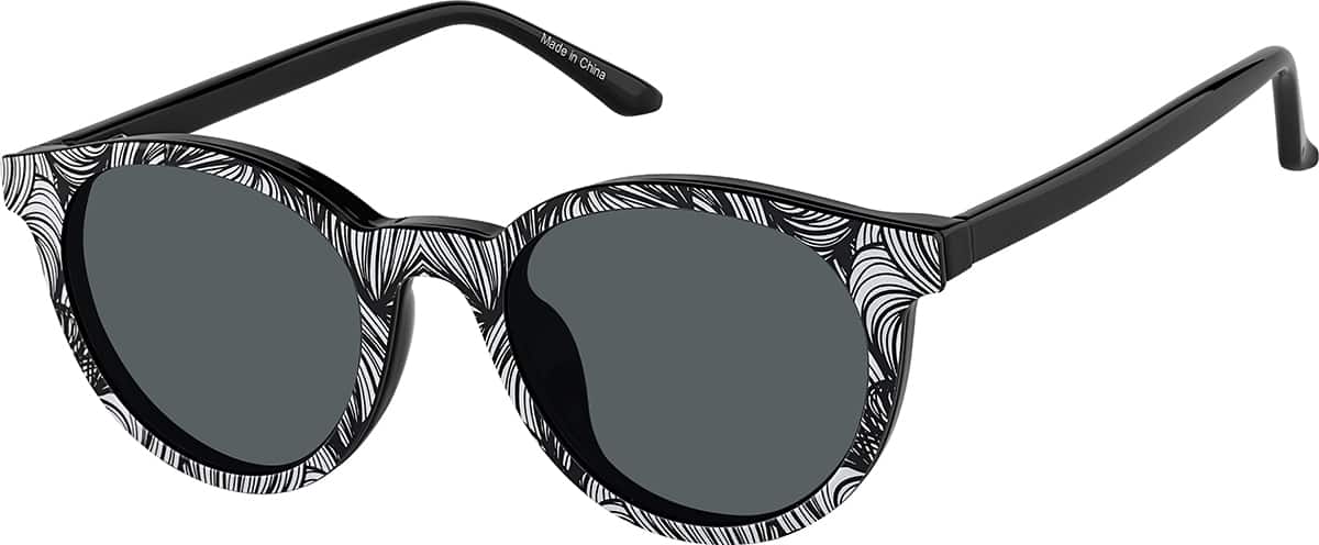 Angle view of Lentes de Sol redondos Clip-On magnéticos 99124021 in Negro
