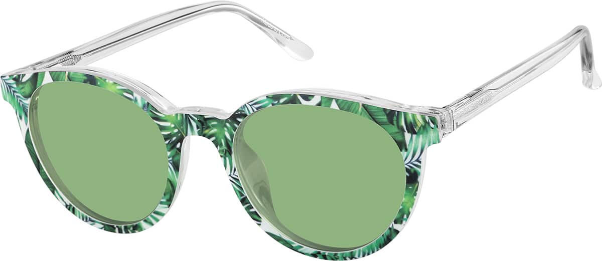 Angle view of Round Magnetic Clip-On Sunglasses 99124123 in Clear